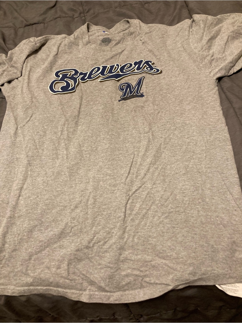 Genuine Merchandise Gray Brewers Script Logo Tee